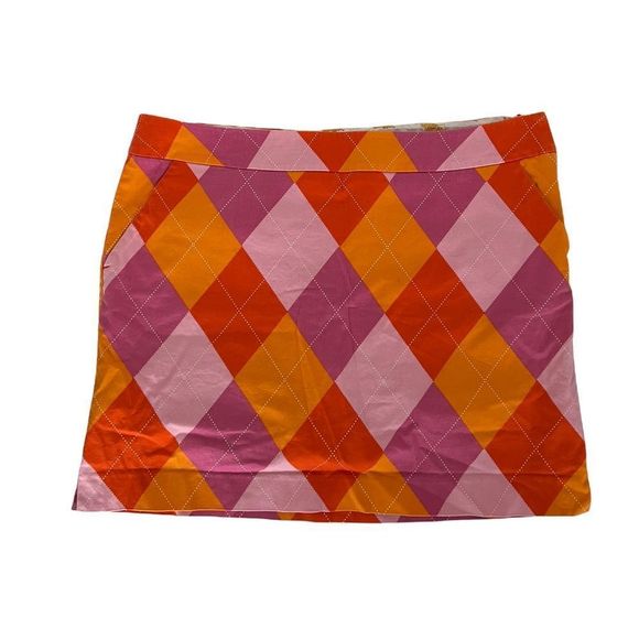 Loudmouth Pants - Loudmouth Pink and Orange Argyle Golf Skirt
